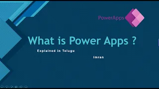 1) What is Power Apps ? | Explained in Telugu |  Power Apps Telugu Tutorial