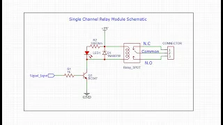 Single channel relay module circuit diagram , single channel relay schematic , Easyeda