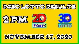 2PM PCSO LOTTO RESULTS TODAYS NOVEMBER 17 2020 2D AND 3D LOTTO