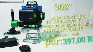 Nível Laser 360 graus 16 linhas Verde  por 397,00 reais a prova dgua