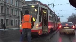 Движение трамвая задним ходом - дорожные хроники Петербурга