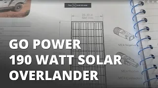 Go Power 190 Watt Overlander RV Solar Kit New Updated for 2019