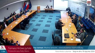 64 sesja RM Lubartów - VIII kadencja w dniu 18.01.2024