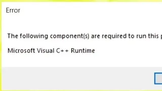 исправление The following component(s) are required to run this program:Microsoft Visual C++ Runtime