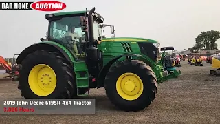 2019 John Deere 6195R 4x4 Tractor