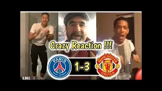 Manchester United celebration after Rashford Winning Goal vs PSG (3-1) | Evra,Pogba.. Reaction