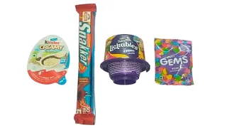 Unboxing Challenge For Asmr Cadbury Lickables vs kinder Creamy vs Gems vs Snickers ASMR