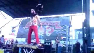 Foxy Shazam Bamboozle 2010 NJ. Eric hangs upside down and tell that douche off.