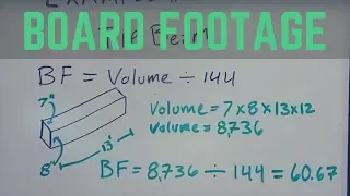 Board Footage Equation - How To Calculate Board Footage