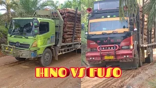 HINO VS FUSO muatan full adu tenaga di tanjakan