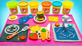 Let's Make Mini Kitchen Set And Food With Modeling Clay || EASY CLAY DIY!