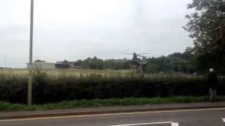 Raf Chinook dropping some trailers off at Clive Barrack, Tern Hill.