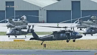 ARR + DEP ,  5x UH-60, US ARMY, 4th CAB,  at Eindhoven