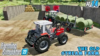 Harvesting and Storing bale hay, spreading manure, feeding cows | The Old Stream Farm | FS 22 |  #14
