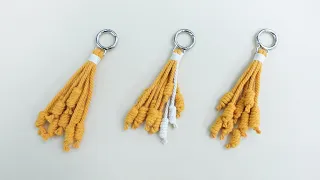 DIY Macrame Keychain / Macrame Bag Charm Tutorial | Heaving Line Knot