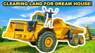 CLEARING LAND for My NEW DREAM HOUSE Property!!! (Dozer, Excavator, Dump Truck)