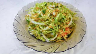 Салат на каждый день! Витаминный салат из свежей капусты/ Простой салат/Fresh Cabbage Vitamin Salad