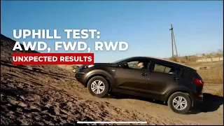 4x4 and AWD and FWD and RWD SUV for uphill test