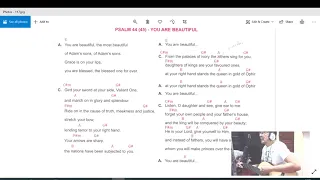 Neocatechumenal way song ,"You are beautiful" (Psalm 44/45