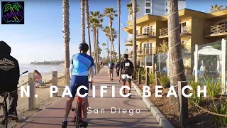 4k Walk- Pacific Beach to North Pacific Beach  San Diego California Travel Tour Guide