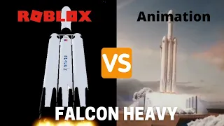 SpaceX Falcon Heavy // Roblox Version vs Animation Version Comparison // The Gaming Space Dino