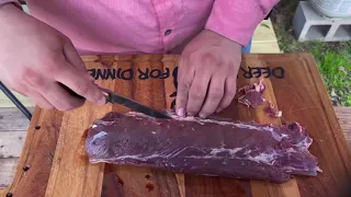 Stuffed Deer backstrap! My favorite way to cook venison backstrap! 10 out of 10!