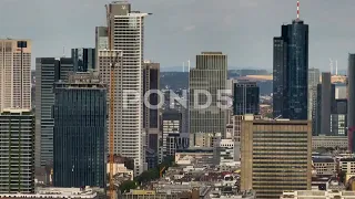 Frankfurt Germany - Aerial Flight City Skyline Highrise & Financial Centre - Stock Footage