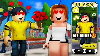 My CREEPY STALKER Became My VALENTINE in Roblox Snapchat.. (Brookhaven RP 🏡)