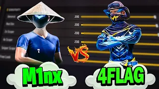 4FLAG🇳🇵Vs M1NX🇧🇩 | 200+ Sensitivity HANDCAM 😱 1vs1 🤯 7×0 or Wot?🔥