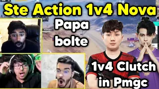 Mortal and Neyoo shocked by Ste action 1v4 Nova 🔥 Action vs Paraboy 1v1 in Pmgc 🇮🇳