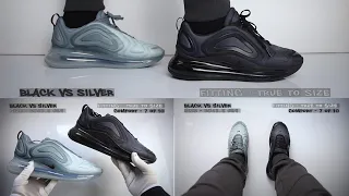 Nike Air Max 720 Black vs Silver - On Feet Compare