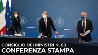 Conferenza stampa del Presidente Draghi con i Ministri Cartabia e Franco