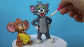 Creating TOM out of fondant or clay - cake topper - Tom & Jerry
