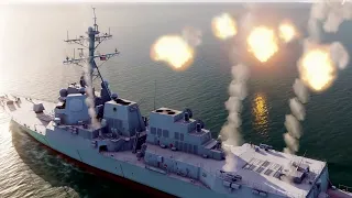 60 silkworm anti-ship missiles vs US Aegis destroyer : DCS World