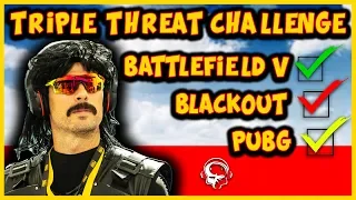 Dr Disrespect COMPLETED Solo Triple Threat Challange - FİRST TİME - BFV BLACKOUT PUBG HİGHLİGHTS