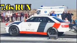 7.6 s Fast AUDI S2 1000 HP  Drag Race Arad 2019 - Best Time