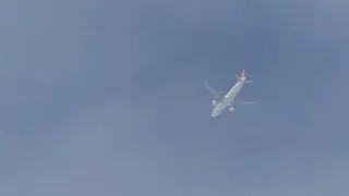 A unusual great sounding Pegasus Airlines Airbus A320-NEO descending over my house at 18.000 ft!