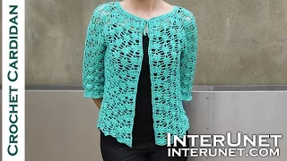 Front tie lace cardigan crochet pattern. Part 2 of 2