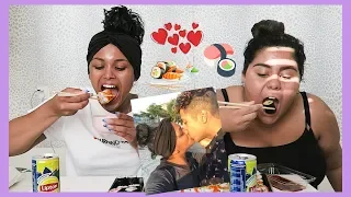 Is het AAN of UIT met mijn VRIENDJE? | SUSHI MUKBANG FT ROSALIE | Kelly Buth