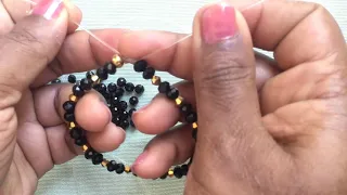 COMO HACER LINDA Y FÁCIL PULSERA ELÁSTICA EN CRISTALES NEGROS // PULSERAS CREATIVAS