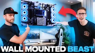 INSANE Wall-Mounted AND Watercooled PC Build!!