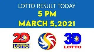 PCSO Lotto Result Today March 5,2021 5PM | 2D | 3D | ez2  | swertres | 4D | 6/45 | 6/58