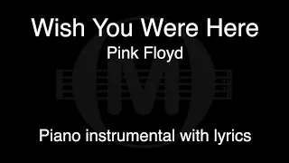 Wish You Were Here - Pink Floyd (piano KARAOKE)