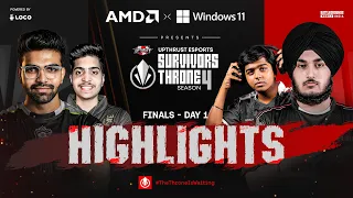 [HIGHLIGHTS] AMD x Windows 11 Presents Upthrust Esports Survivors Throne S4 | Finals Day 1 BGMI