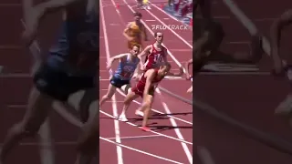 Big wipeout in Penn Relays 4xMile finish! #shorts