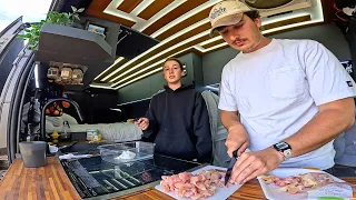 Cooking Butter Chicken in The Van | Camping In Moab Utah