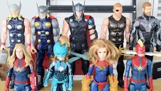 Bonecos Thor e Capitã Marvel - Vingadores Guerra Infinita e Ultimato Avengers