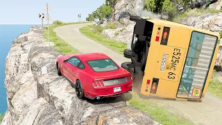 Mobil vs Cliff Drops #3 - BeamNG Drive