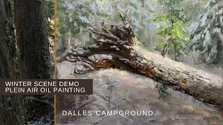 FALLEN ELDER at Dalles Campground plein air oil painting with Jon Bradham