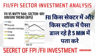 Stock Selection After FPI & FII Investment Automated Sheet | FII  Secret Investment Strategy👌👌👌👌